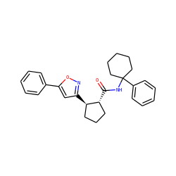 O=C(NC1(c2ccccc2)CCCCC1)[C@@H]1CCC[C@H]1c1cc(-c2ccccc2)on1 ZINC000045244936