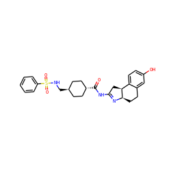 O=C(NC1=N[C@@H]2CCc3cc(O)ccc3[C@@H]2C1)[C@H]1CC[C@H](CNS(=O)(=O)c2ccccc2)CC1 ZINC000253699205