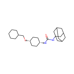 O=C(NC12CC3CC(CC(C3)C1)C2)N[C@H]1CC[C@@H](OCC2CCCCC2)CC1 ZINC000101140246