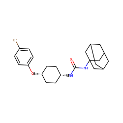 O=C(NC12CC3CC(CC(C3)C1)C2)N[C@H]1CC[C@@H](Oc2ccc(Br)cc2)CC1 ZINC000101110385
