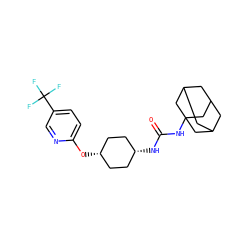 O=C(NC12CC3CC(CC(C3)C1)C2)N[C@H]1CC[C@@H](Oc2ccc(C(F)(F)F)cn2)CC1 ZINC000101507563