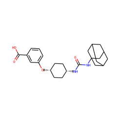 O=C(NC12CC3CC(CC(C3)C1)C2)N[C@H]1CC[C@@H](Oc2cccc(C(=O)O)c2)CC1 ZINC000253660086
