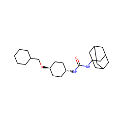 O=C(NC12CC3CC(CC(C3)C1)C2)N[C@H]1CC[C@H](OCC2CCCCC2)CC1 ZINC000101140184