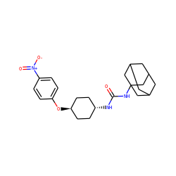 O=C(NC12CC3CC(CC(C3)C1)C2)N[C@H]1CC[C@H](Oc2ccc([N+](=O)[O-])cc2)CC1 ZINC000101140212