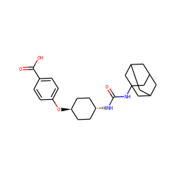 O=C(NC12CC3CC(CC(C3)C1)C2)N[C@H]1CC[C@H](Oc2ccc(C(=O)O)cc2)CC1 ZINC000101107773
