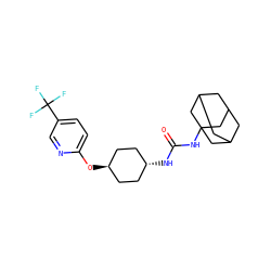 O=C(NC12CC3CC(CC(C3)C1)C2)N[C@H]1CC[C@H](Oc2ccc(C(F)(F)F)cn2)CC1 ZINC000101507592