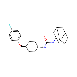 O=C(NC12CC3CC(CC(C3)C1)C2)N[C@H]1CC[C@H](Oc2ccc(F)cc2)CC1 ZINC000101110512