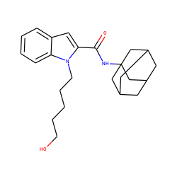O=C(NC12CC3CC(CC(C3)C1)C2)c1cc2ccccc2n1CCCCCO ZINC001772657183