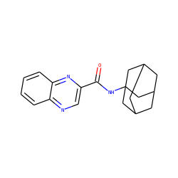 O=C(NC12CC3CC(CC(C3)C1)C2)c1cnc2ccccc2n1 ZINC000003966256