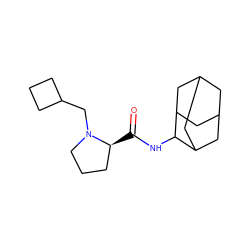 O=C(NC1C2CC3CC(C2)CC1C3)[C@H]1CCCN1CC1CCC1 ZINC000049784572
