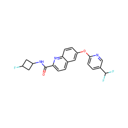 O=C(NC1CC(F)C1)c1ccc2cc(Oc3ccc(C(F)F)cn3)ccc2n1 ZINC001772577244