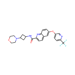 O=C(NC1CC(N2CCOCC2)C1)c1ccc2cc(Oc3ccc(C(F)(F)F)nc3)ccc2n1 ZINC001772642514