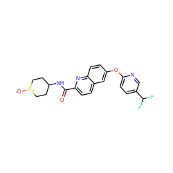 O=C(NC1CC[S+]([O-])CC1)c1ccc2cc(Oc3ccc(C(F)F)cn3)ccc2n1 ZINC001772585544