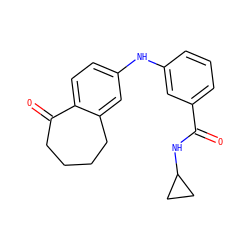 O=C(NC1CC1)c1cccc(Nc2ccc3c(c2)CCCCC3=O)c1 ZINC000095575141