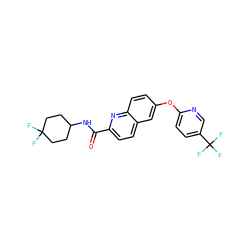 O=C(NC1CCC(F)(F)CC1)c1ccc2cc(Oc3ccc(C(F)(F)F)cn3)ccc2n1 ZINC001772606138