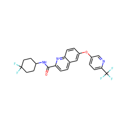 O=C(NC1CCC(F)(F)CC1)c1ccc2cc(Oc3ccc(C(F)(F)F)nc3)ccc2n1 ZINC001772604538