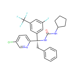O=C(NC1CCCC1)N[C@](Cc1ccccc1)(c1cc(F)cc(C(F)(F)F)c1)c1ccc(Cl)cn1 ZINC000095552191