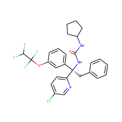 O=C(NC1CCCC1)N[C@](Cc1ccccc1)(c1cccc(OC(F)(F)C(F)F)c1)c1ccc(Cl)cn1 ZINC000095552157
