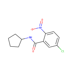 O=C(NC1CCCC1)c1cc(Cl)ccc1[N+](=O)[O-] ZINC000000375641