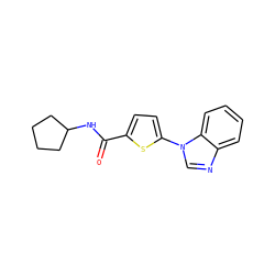 O=C(NC1CCCC1)c1ccc(-n2cnc3ccccc32)s1 ZINC000084602502