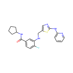O=C(NC1CCCC1)c1ccc(F)c(NCc2cnc(Nc3ccccn3)s2)c1 ZINC000036338811