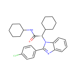O=C(NC1CCCCC1)[C@H](C1CCCCC1)n1c(-c2ccc(Cl)cc2)nc2ccccc21 ZINC000058633048