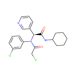 O=C(NC1CCCCC1)[C@H](c1cccnc1)N(C(=O)CCl)c1cccc(Cl)c1 ZINC000017441048