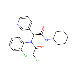 O=C(NC1CCCCC1)[C@H](c1cccnc1)N(C(=O)CCl)c1ccccc1Cl ZINC000017441033