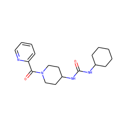 O=C(NC1CCCCC1)NC1CCN(C(=O)c2ccccn2)CC1 ZINC000055408304