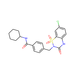 O=C(NC1CCCCC1)c1ccc(CN2C(=O)Nc3ccc(Cl)cc3S2(=O)=O)cc1 ZINC000084633534
