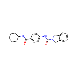 O=C(NC1CCCCC1)c1ccc(NC(=O)N2Cc3ccccc3C2)cc1 ZINC000106323301