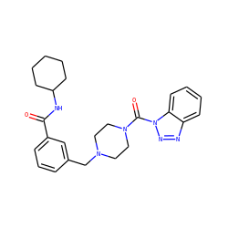 O=C(NC1CCCCC1)c1cccc(CN2CCN(C(=O)n3nnc4ccccc43)CC2)c1 ZINC000095574301