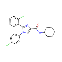 O=C(NC1CCCCC1)c1cn(-c2ccc(Cl)cc2)c(-c2ccccc2Cl)n1 ZINC000028702463
