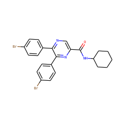 O=C(NC1CCCCC1)c1cnc(-c2ccc(Br)cc2)c(-c2ccc(Br)cc2)n1 ZINC000028648882