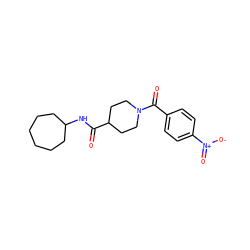 O=C(NC1CCCCCC1)C1CCN(C(=O)c2ccc([N+](=O)[O-])cc2)CC1 ZINC000073197646