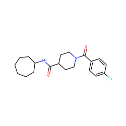 O=C(NC1CCCCCC1)C1CCN(C(=O)c2ccc(F)cc2)CC1 ZINC000000309084