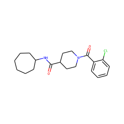 O=C(NC1CCCCCC1)C1CCN(C(=O)c2ccccc2Cl)CC1 ZINC000002648265