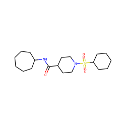 O=C(NC1CCCCCC1)C1CCN(S(=O)(=O)C2CCCCC2)CC1 ZINC000073221553
