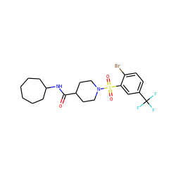 O=C(NC1CCCCCC1)C1CCN(S(=O)(=O)c2cc(C(F)(F)F)ccc2Br)CC1 ZINC000073224021