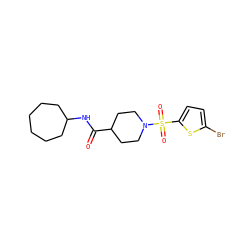 O=C(NC1CCCCCC1)C1CCN(S(=O)(=O)c2ccc(Br)s2)CC1 ZINC000002498749