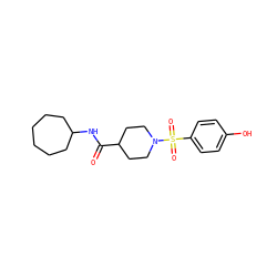 O=C(NC1CCCCCC1)C1CCN(S(=O)(=O)c2ccc(O)cc2)CC1 ZINC000082158109