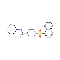O=C(NC1CCCCCC1)C1CCN(S(=O)(=O)c2cccc3ccccc23)CC1 ZINC000082158296