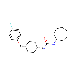 O=C(NC1CCCCCC1)N[C@H]1CC[C@@H](Oc2ccc(F)cc2)CC1 ZINC000253686489
