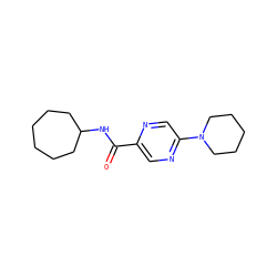 O=C(NC1CCCCCC1)c1cnc(N2CCCCC2)cn1 ZINC000028882465