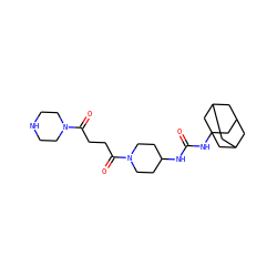 O=C(NC1CCN(C(=O)CCC(=O)N2CCNCC2)CC1)NC12CC3CC(CC(C3)C1)C2 ZINC000169329989