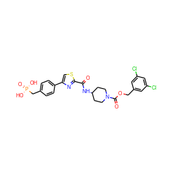 O=C(NC1CCN(C(=O)OCc2cc(Cl)cc(Cl)c2)CC1)c1nc(-c2ccc(CP(=O)(O)O)cc2)cs1 ZINC001772645987