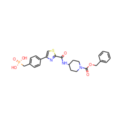 O=C(NC1CCN(C(=O)OCc2ccccc2)CC1)c1nc(-c2ccc(CP(=O)(O)O)cc2)cs1 ZINC001772622556