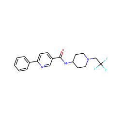 O=C(NC1CCN(CC(F)(F)F)CC1)c1ccc(-c2ccccc2)nc1 ZINC000084724686