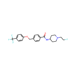 O=C(NC1CCN(CCF)CC1)c1ccc(COc2ccc(C(F)(F)F)cc2)cc1 ZINC000299831151