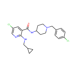 O=C(NC1CCN(Cc2ccc(Cl)cc2)CC1)c1cc(Cl)cnc1NCC1CC1 ZINC000028522724
